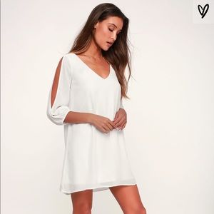 Lulu’s shifting dears ivory long sleeve dress